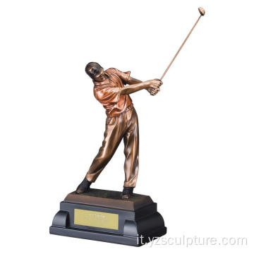 Statua di bronzo Golf Player in vendita